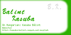 balint kasuba business card