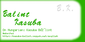 balint kasuba business card